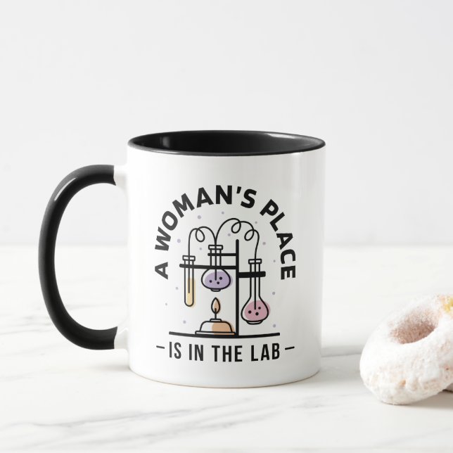Mug Chimie Travail Lieu des femmes (Avec donut)