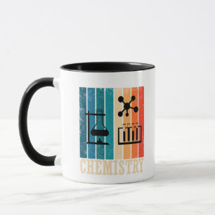 Mug Chimie vintage coucher de soleil rayures rétro mot