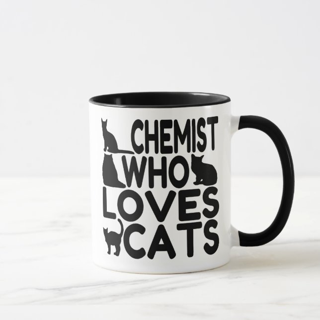 Mug Chimiste aime les chats (Droite)