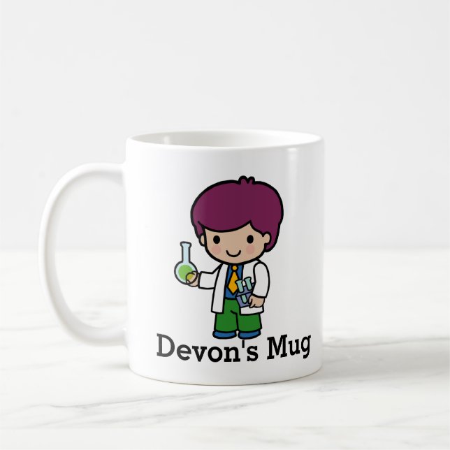 Mug Chimiste / Scientifique Flacon garçon et tubes d'e (Gauche)