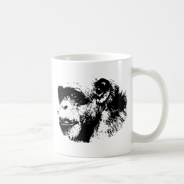 Mug Chimpanzé noir et blanc (Droite)