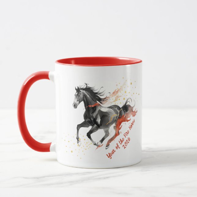 Mug Chinese New Year 2026 Fire Horse Ink  (Gauche)