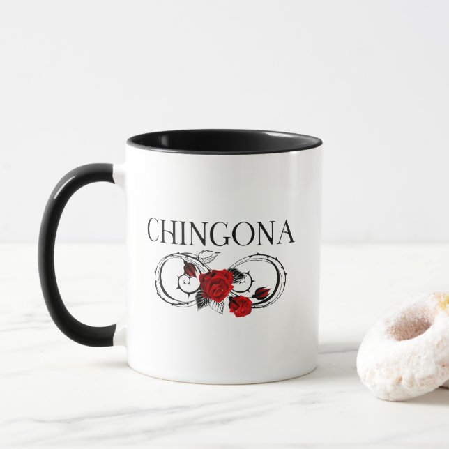 Mug Chingona rouge rose mexicaine (Avec donut)