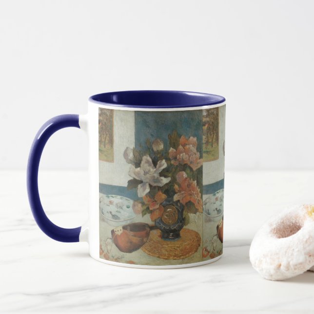 Mug Chinois Peonies et Mandoline par Paul Gauguin (Avec donut)