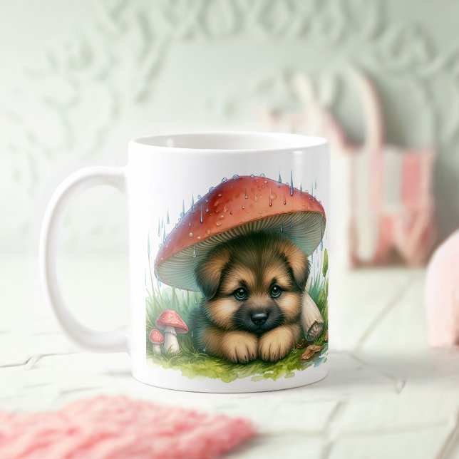 Mug Chiot berger allemand sous parapluie champignon (Créateur téléchargé)
