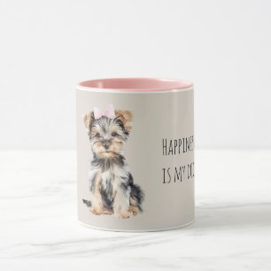 Mug Chiot brun sucré avec un nœud