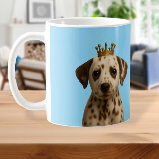 Mug Chiot dalmate en Couronne or mignonne