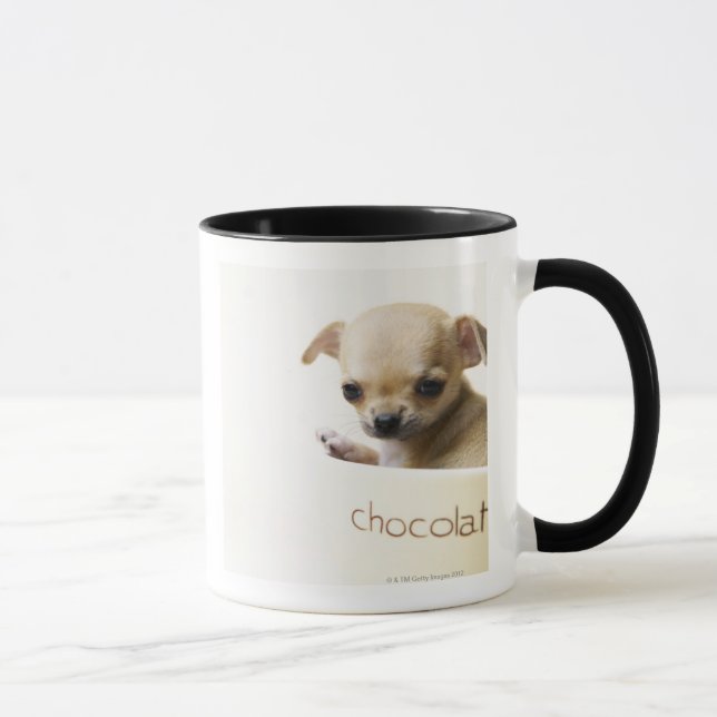 Mug Chiot de chiwawa dans la cuvette (cultivée) (Droite)