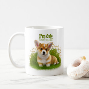 Mug Chiot de Corgi sur l'herbe   animal mignon