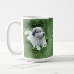 Mug Chiot de Grands Pyrénées d'aquarelle - détente 