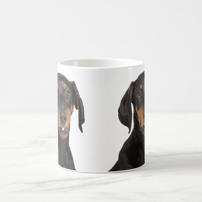 Mug Chiot drôle de pincher de dobermann (Centre)