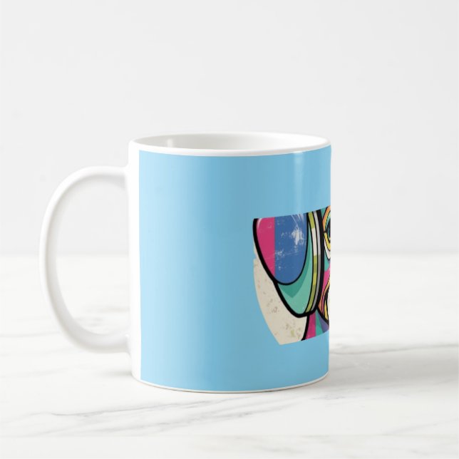 Mug Chiot super : Une Canine Colorée (Gauche)