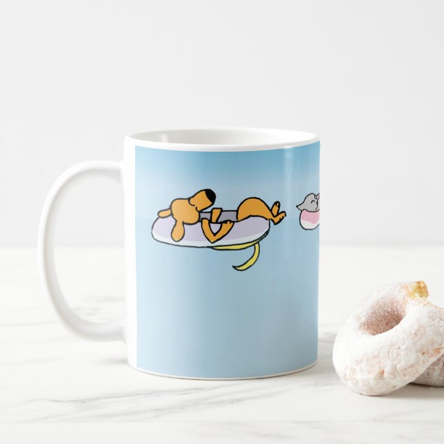 Mug Chiots de l'eau en été (Avec donut)