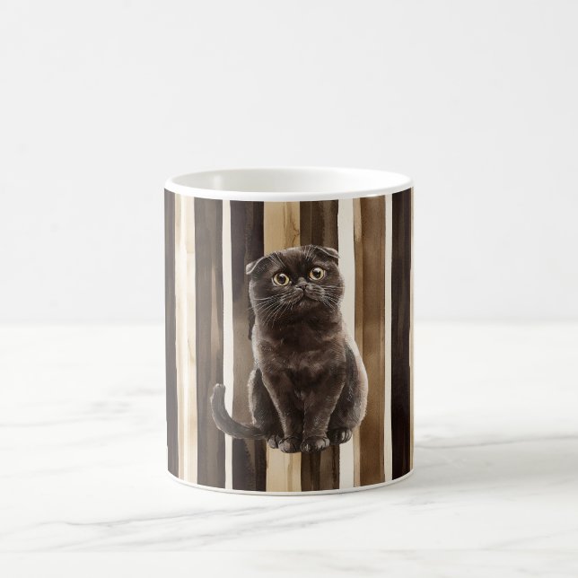 Mug Chocolat Brown bonbon rayures Chat (Centre)