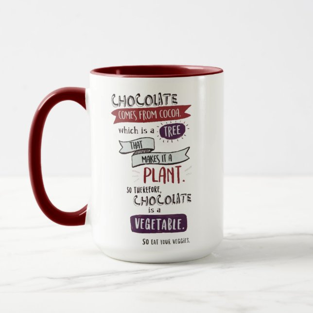 Mug Chocolat, cacao, plante, légumes (Gauche)