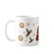Mug Chocolat Chaud Mignon Écharpe Carreaux Noël