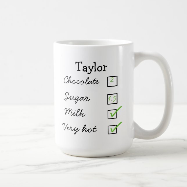 Mug Chocolat chaud/tasse chaude de préférence (Droite)