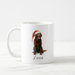 Mug Chocolat de Noël Labrador Chien Casquette de café 