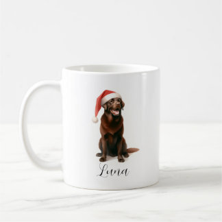 Mug Chocolat de Noël Labrador Chien Casquette de café