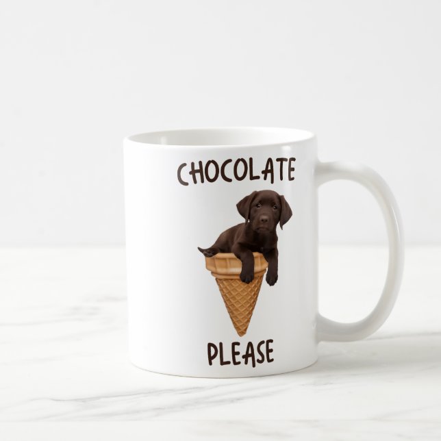 Mug Chocolat Lab Waffe Cone Crème glacée Cute Labrador (Droite)