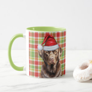 Mug Chocolat Plaid Lab Amoureux des chiens Noël