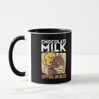 Mug Chocolate Milk Sipping on Bliss – Kawaii Cat Food