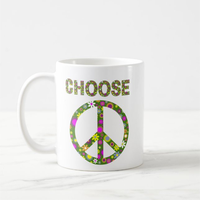 Mug Choisissez la paix - LSF de la Paix Rétro Coffee M (Gauche)