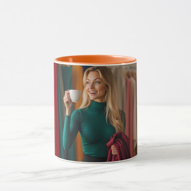 Mug Choix d'un tissu avec café à la main 2 (Centre)