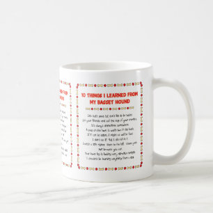 Mug Choses drôles I appris de mon Basset Hound