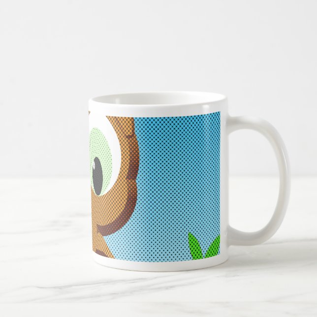 Mug Chouette à caricature au papier (Droite)