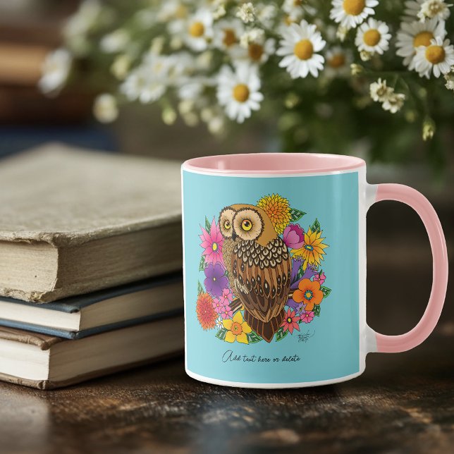 Mug Chouette à fleurs (Créateur téléchargé)