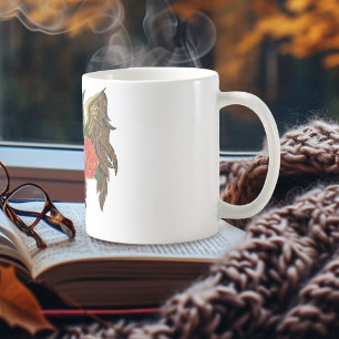 Mug Chouette aux crânes de sucre vibrants et roses rou