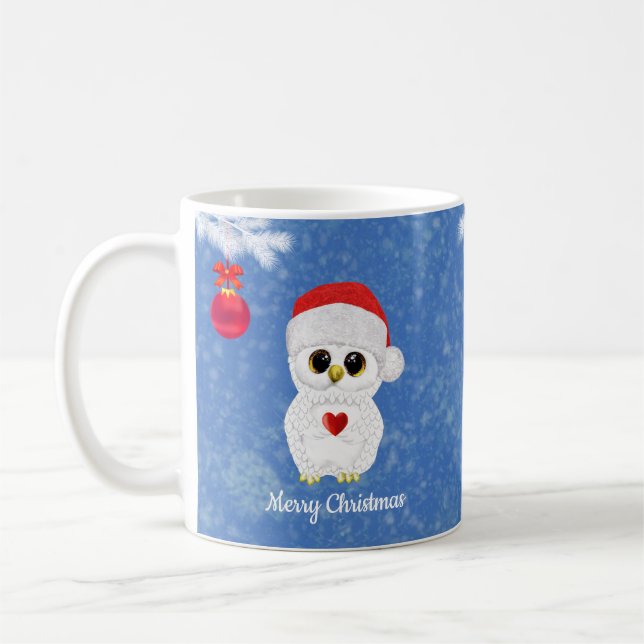 Mug Chouette blanche de Noël (Gauche)
