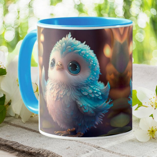 Mug Chouette Bleue Bleue Bleue Mignonne (Créateur téléchargé)