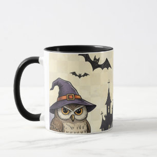 Mug Chouette citrouille squelette Halloween vintage ép