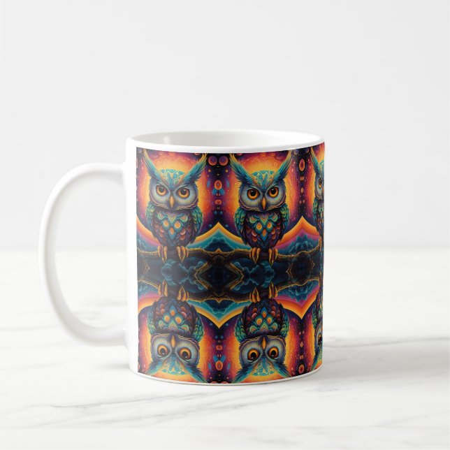 Mug Chouette cosmique de sagesse (Gauche)