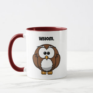 Mug Chouette de grammaire drôle pour écrivains et mord