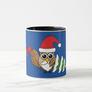 Mug Chouette de Noël avec renard et pin