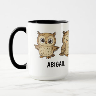 Mug Chouette dessinée à la main personnalisée Mignonne