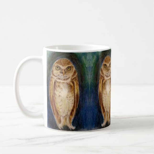 Mug Chouette Dramatique, Branché, Chic, Moderne (Gauche)