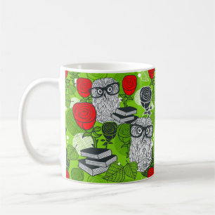 Mug Chouette en roses rouges