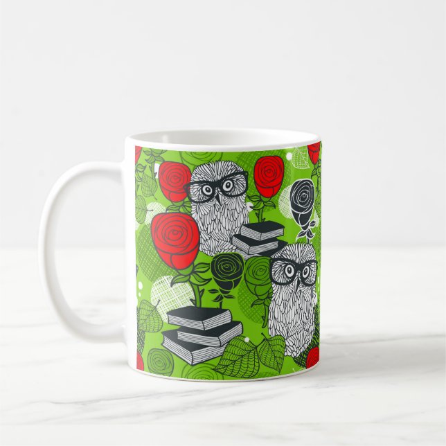 Mug Chouette en roses rouges (Gauche)