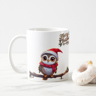 Mug Chouette festive dans un chapeau de Santa