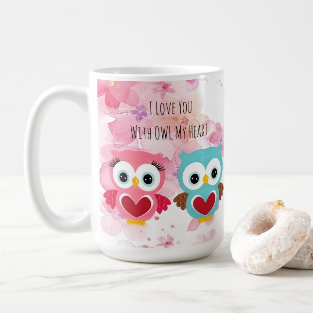 Mug Chouette mignonne toujours vous aimer (Avec donut)