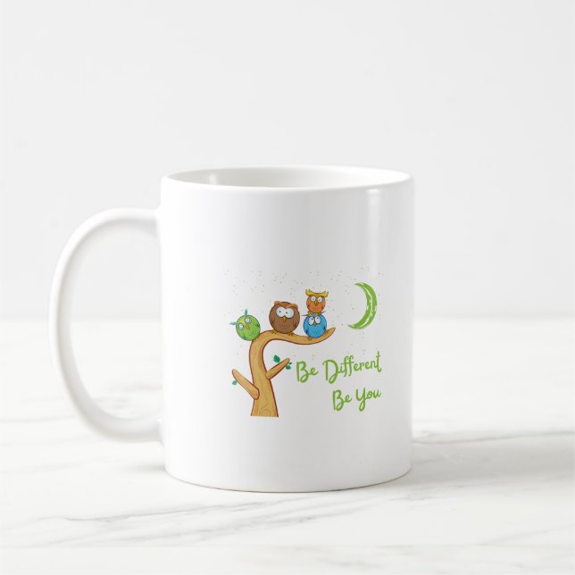 Mug Chouette oiseau mignon différent (Gauche)