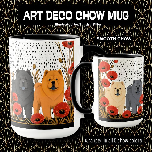 Mug CHOWS ART DÉCO lisse  (Créateur téléchargé)