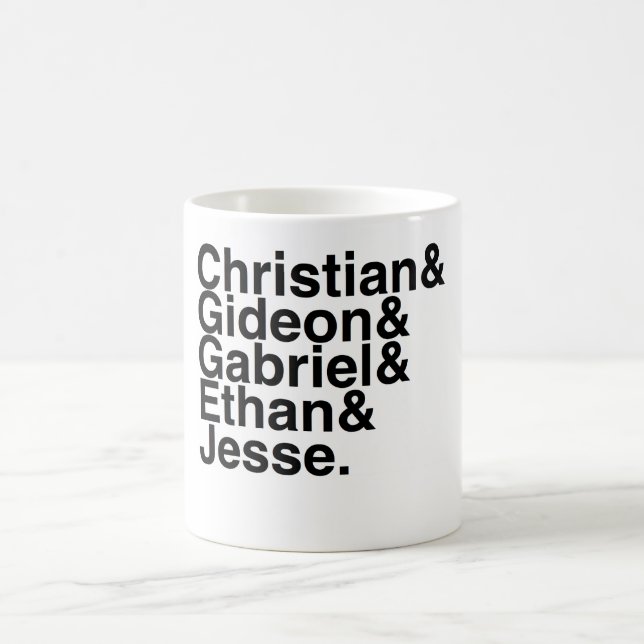 Mug Chrétien d'ami de livre, Gideon, Gabriel, Ethan, (Centre)