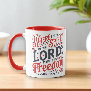 Mug Chrétien - Où l'esprit de Dieu Liberté Patriotique