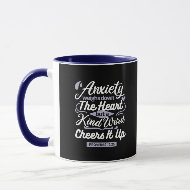 Mug Christian Encouragement Quote – Anxiety & Kindness (Gauche)