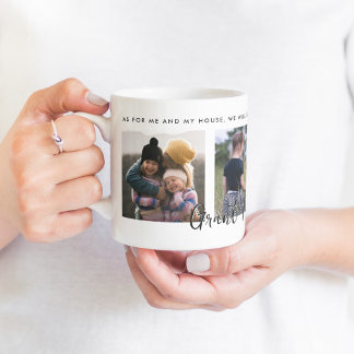 Mug Christian Family Photo Collage Cadeau Joshua 24:15